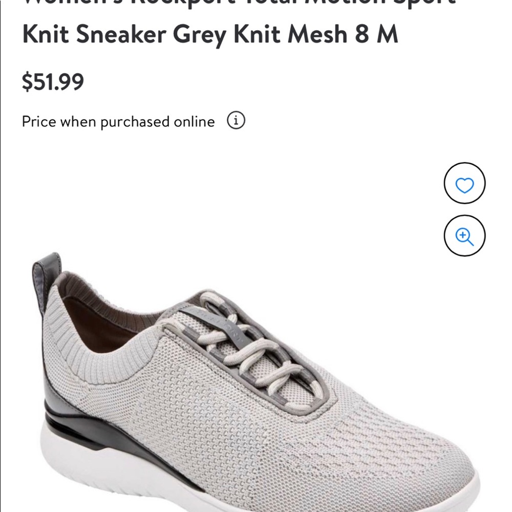 Size 8.5 Rockport sneaker. Very comfortable with support and very soft upper.